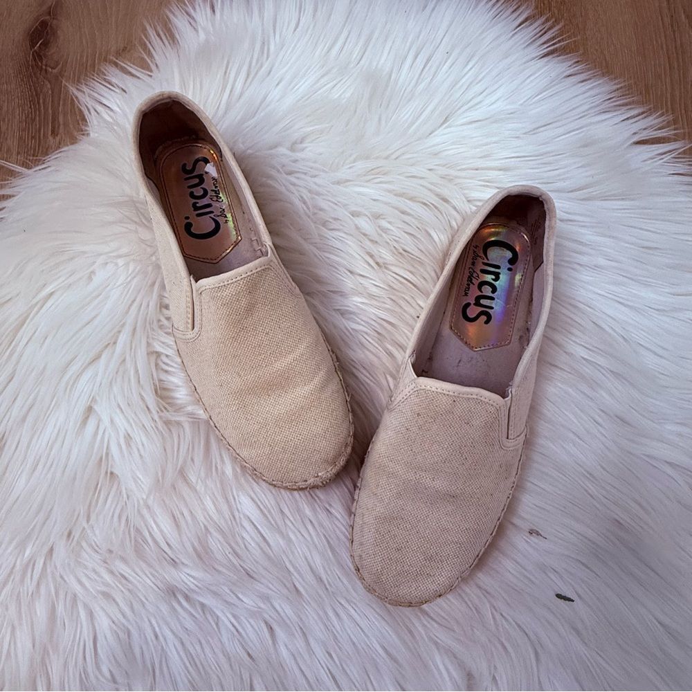 Sam Edelman Circus Canvas Slip-On Espadrilles in Light Beige - Size 8.5